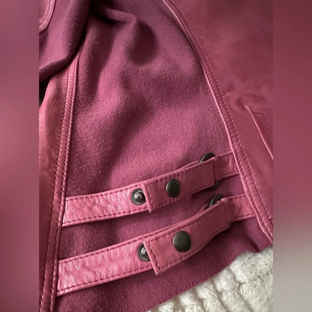 WE THE FREE NWOT CORA LEATHER JACKET size L | Pink - Picture 6 of 7